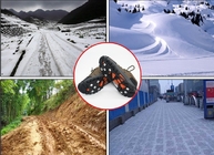 屋外の靴のチェーン氷は安全歩くことのための8つのスパイクの雪の牽引のクリートをクリートで補強します
